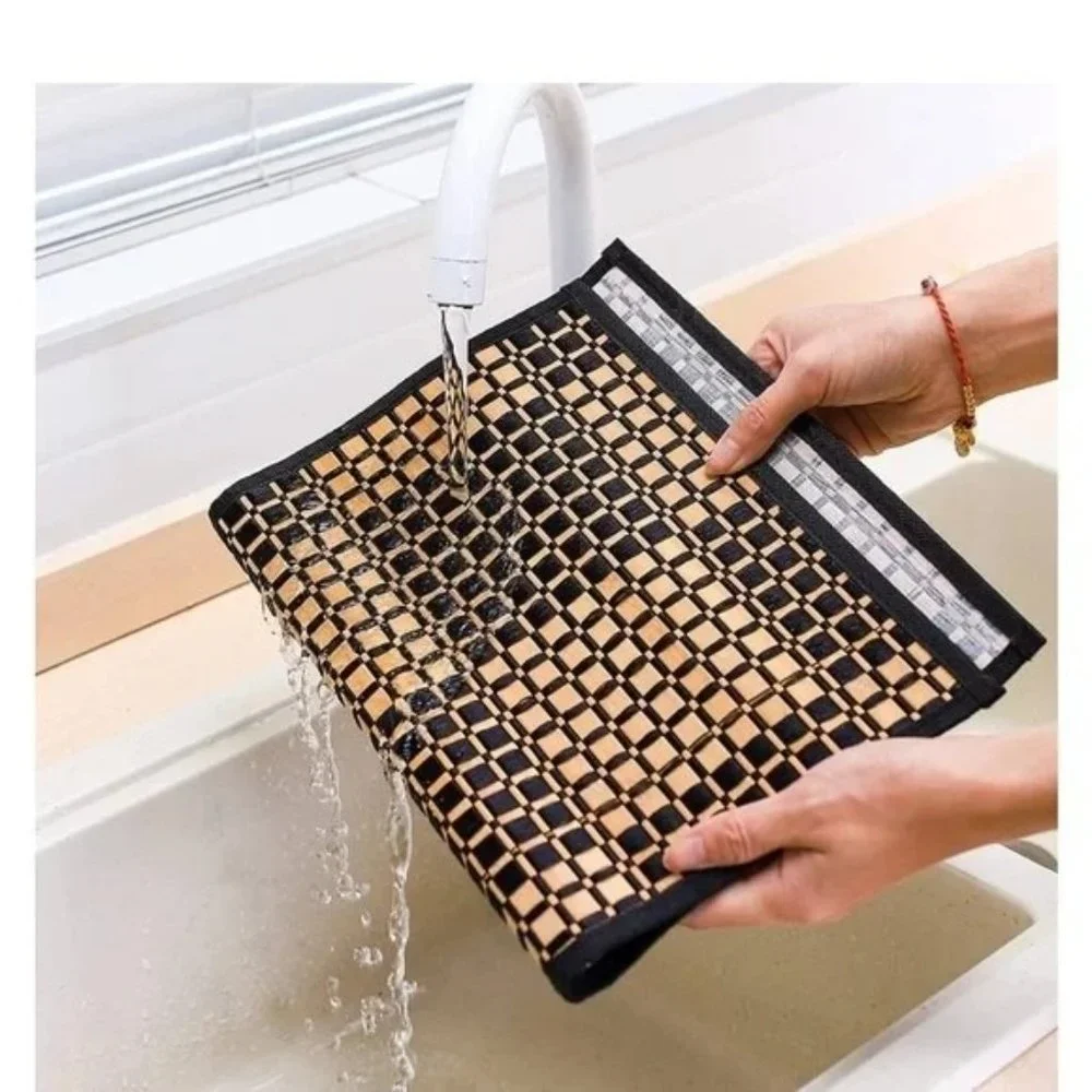 Set of 4 Bamboo Placemats for Dining Mats Kitchen Washable Heat Resistant